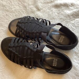 Eileen Fisher black strappy sandals